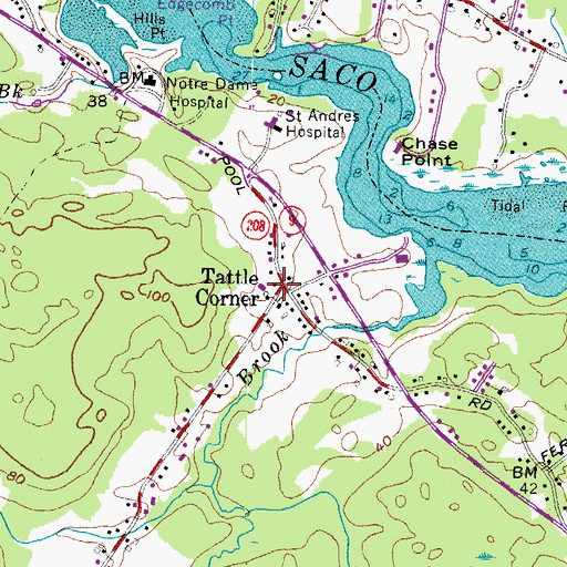 Topographic Map of First Parish Meeting House, ME