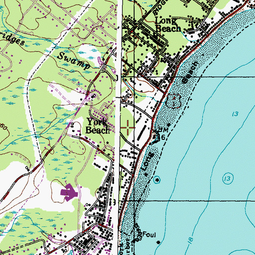 Topographic Map of Flaggs Trailer Park, ME
