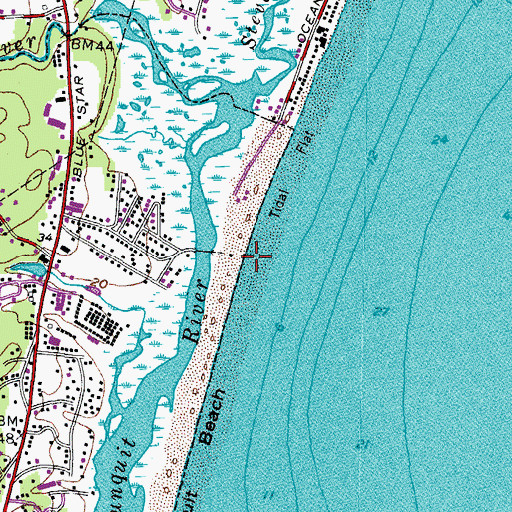 Topographic Map of Footbridge Beach, ME