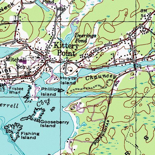 Topographic Map of Fort McClary Blockhouse, ME