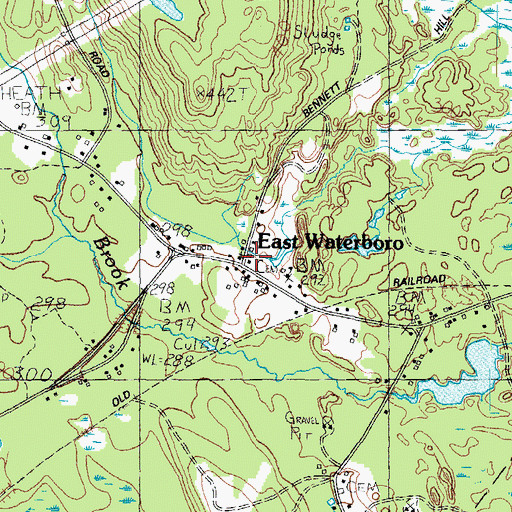 Topographic Map of Free Baptist Church, ME