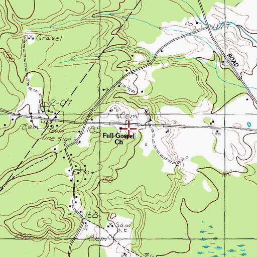 Topographic Map of Full Gospel Church, ME