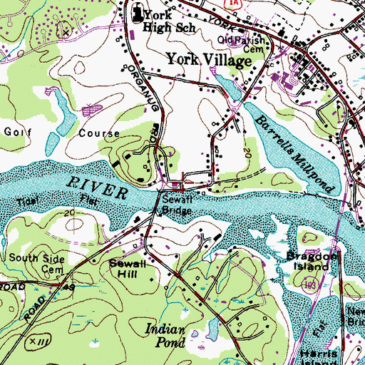Topographic Map of George A Marshall Store Museum, ME