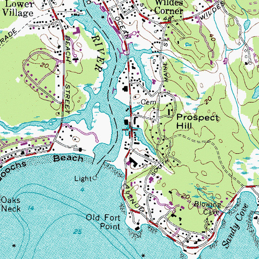Topographic Map of Government Wharf, ME