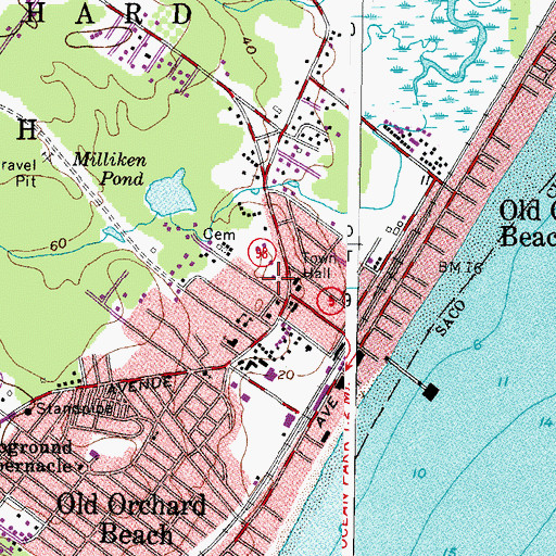 Topographic Map of Harmon Memorial, ME