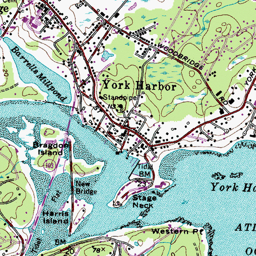 Topographic Map of Harmon Park, ME