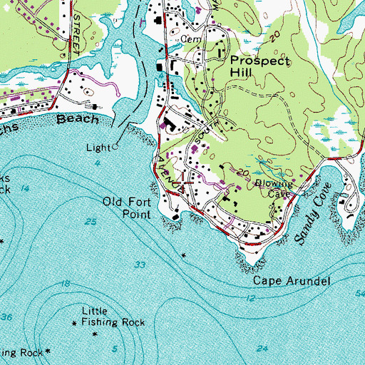 Topographic Map of Henry Parsons Park, ME