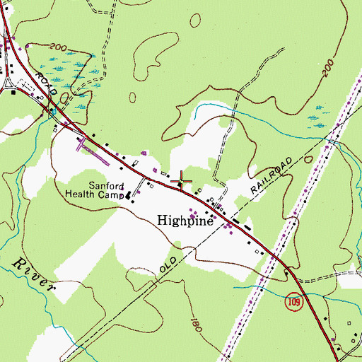 Topographic Map of High Pine Baptist Church, ME