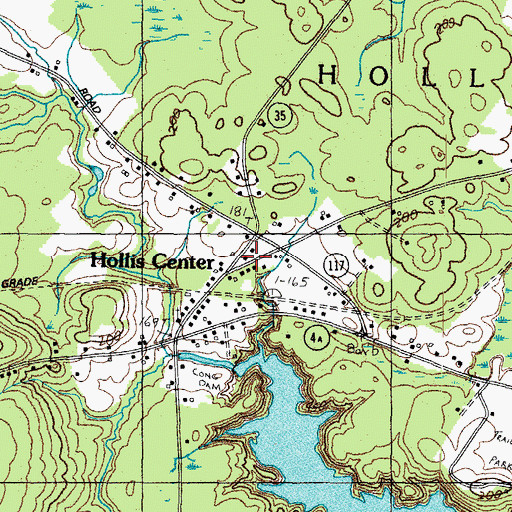 Topographic Map of Hollis Center Post Office, ME