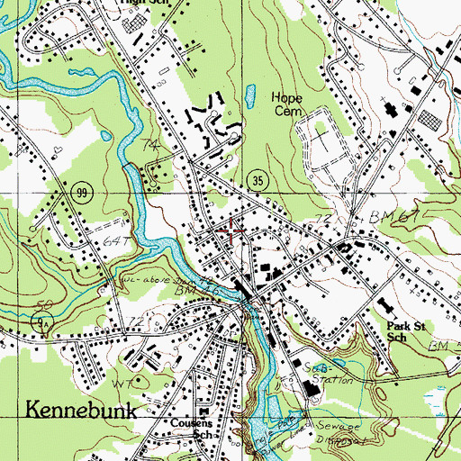 Topographic Map of Holy Cross Lutheran Church, ME
