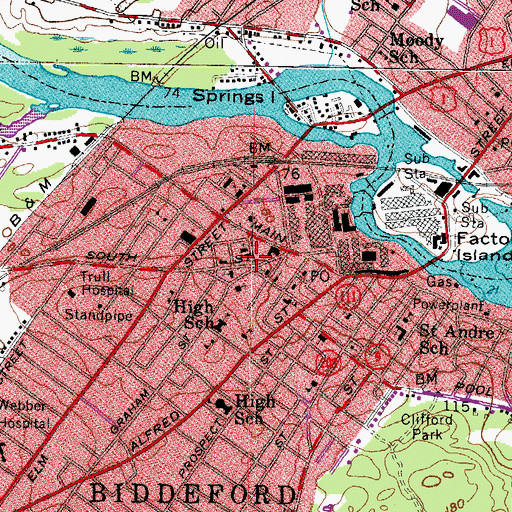 Topographic Map of Hosanna Christian Fellowship, ME