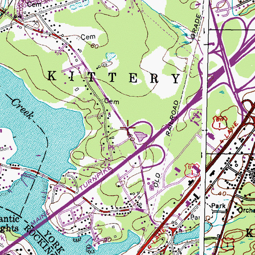 Topographic Map of Interchange 1, ME