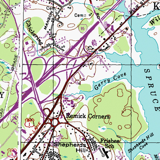 Topographic Map of Interchange 2, ME