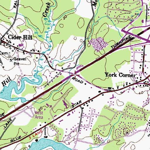 Topographic Map of Interchange 4, ME