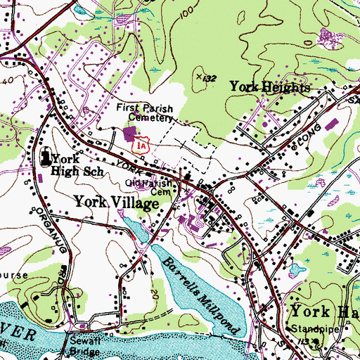 Topographic Map of Jefferds Tavern, ME