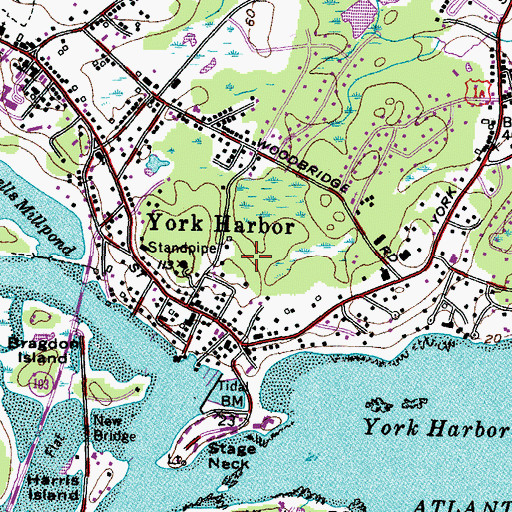 Topographic Map of John Hancock Warehouse, ME