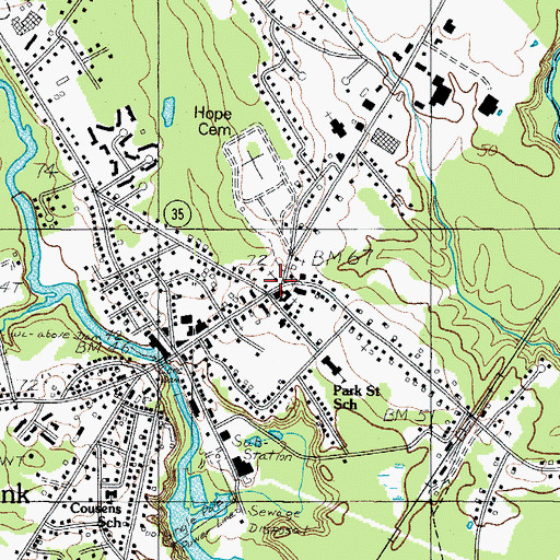 Topographic Map of Kennebunk Free Library, ME