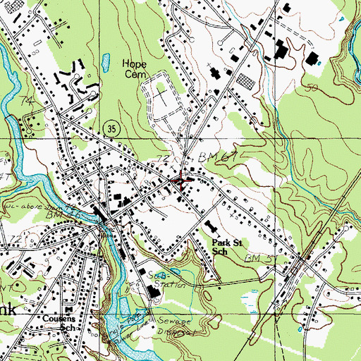 Topographic Map of Kennebunk Historic District, ME