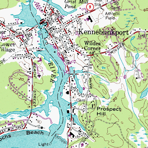 Topographic Map of Kennebunk Marine Museum, ME