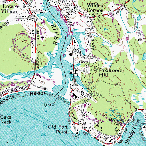 Topographic Map of Kennebunk River Club, ME