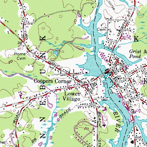 Topographic Map of Kennebunkport Chamber of Commerce, ME