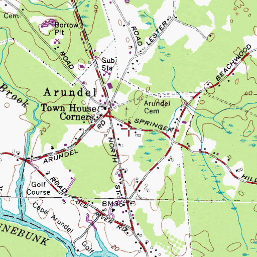 Topographic Map of Kennebunkport Historical Society Building, ME