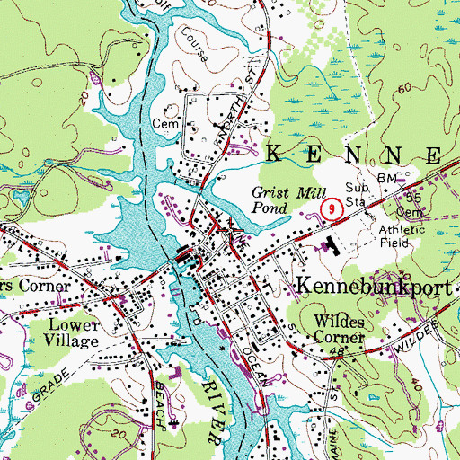 Topographic Map of Kennebunkport Historical Society Library, ME