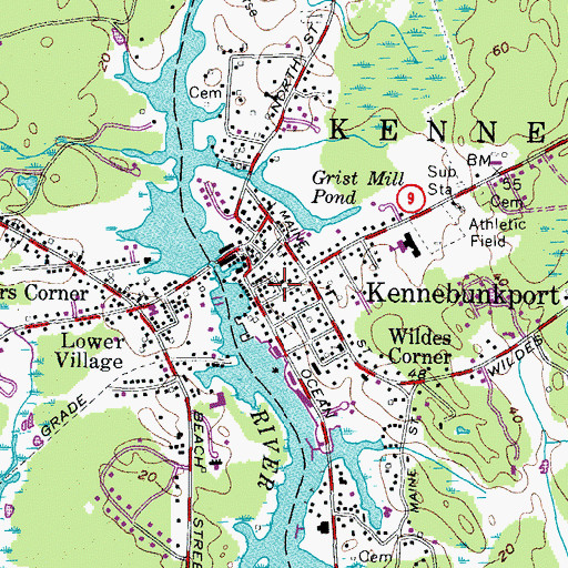 Topographic Map of Kennebunkport Municipal Offices, ME