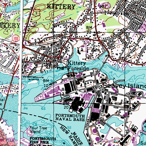 Topographic Map of Kittery Historical and Naval Museum, ME