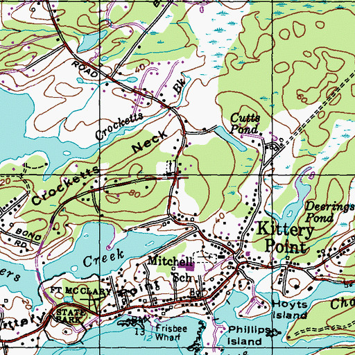 Topographic Map of Lady Pepperell House Museum, ME