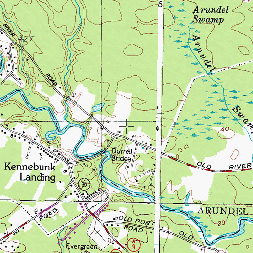Topographic Map of The Landing School, ME