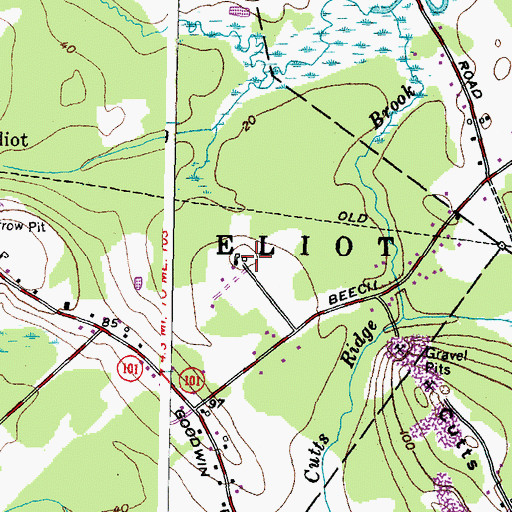 Topographic Map of Langleys Crossing, ME