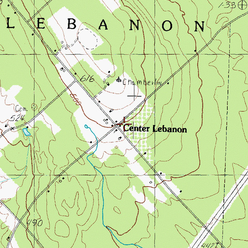 Topographic Map of Lebanon Area Library, ME