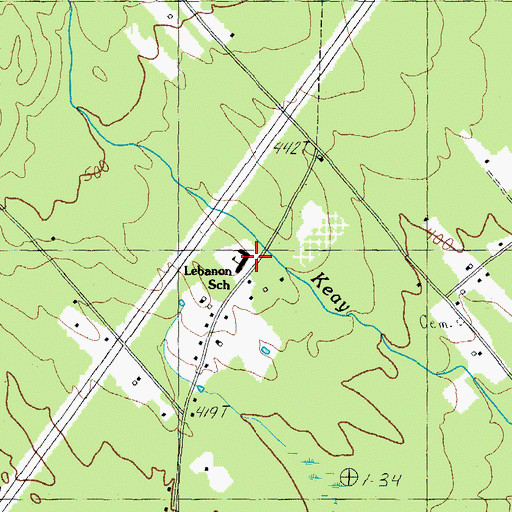 Topographic Map of Lebanon Elementary School, ME