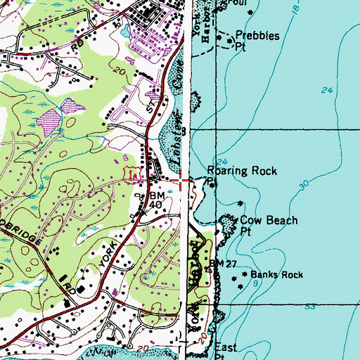 Topographic Map of Libbys Oceanside Camp, ME