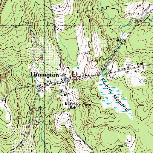 Topographic Map of Limington Congregation Church, ME