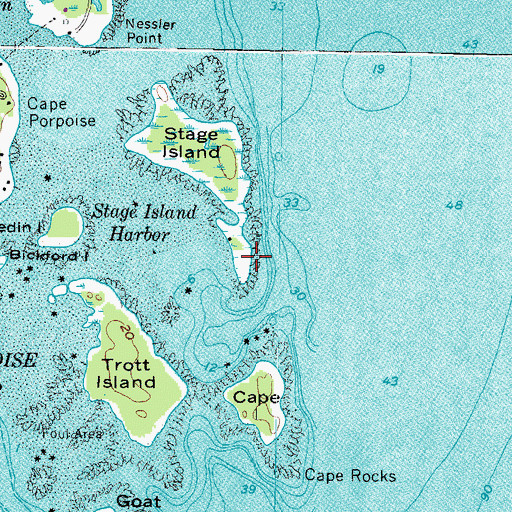 Topographic Map of Little Stage Island, ME