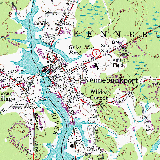 Topographic Map of Lord Mansion Museum, ME