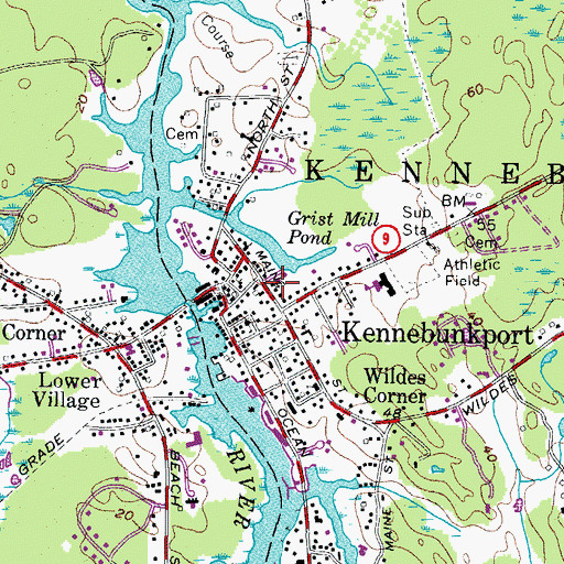 Topographic Map of Louis T Graves Memorial Library, ME