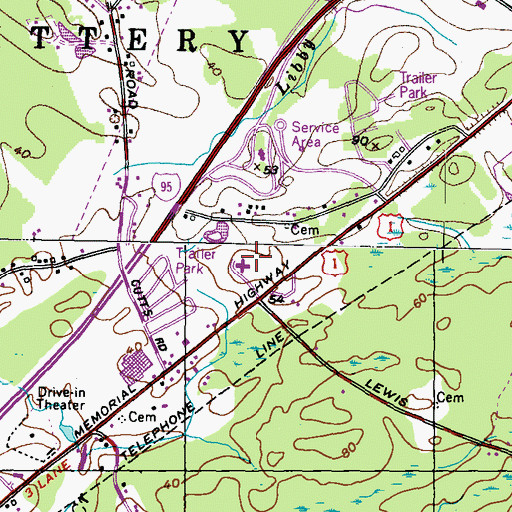 Topographic Map of Maine Information Center, ME