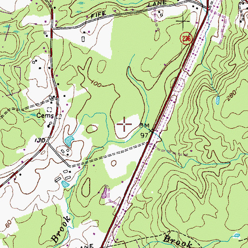 Topographic Map of Marshwood High School, ME