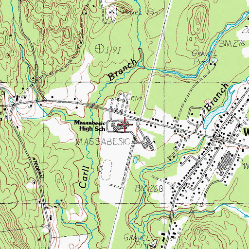 Topographic Map of Massabesic High School, ME