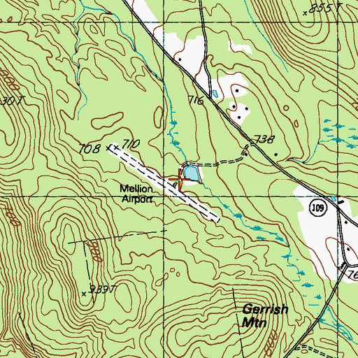Topographic Map of Nadeau's Airport, ME