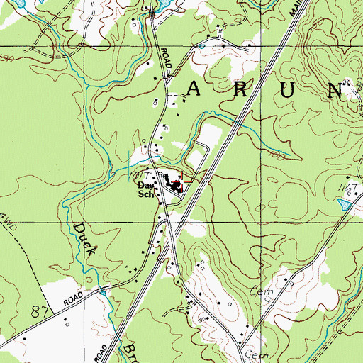 Topographic Map of Mildred L Day School, ME