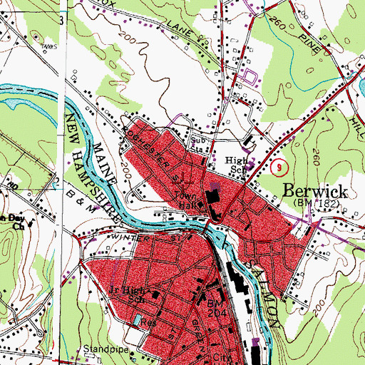Topographic Map of Newhope Community Church, ME