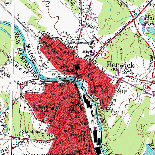 Topographic Map of Newichawanoc (historical), ME