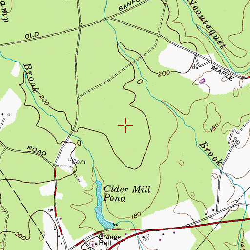 Topographic Map of Noble High School, ME
