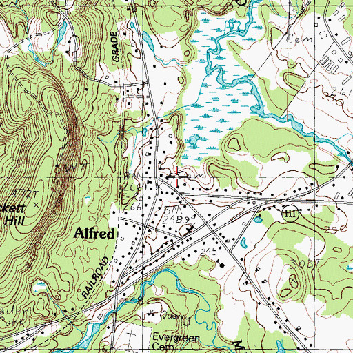 Topographic Map of North Alfred Baptist Church, ME