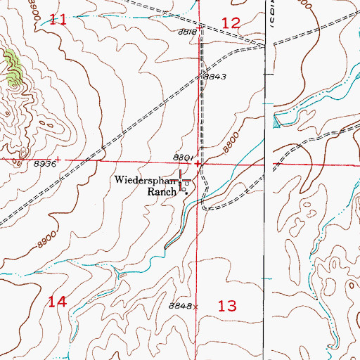 Topographic Map of Wiedersphan Ranch, CO