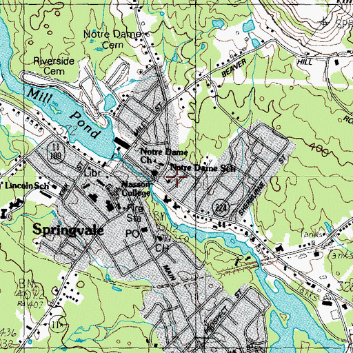 Topographic Map of Notre Dame School, ME